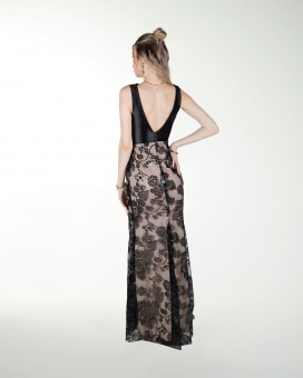 VESTIDO CL COMBINADO CON LENTEJUELA