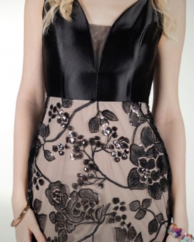 VESTIDO CL COMBINADO CON LENTEJUELA