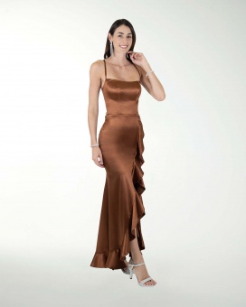 VESTIDO CL WARP CON ESCAROLA EN RUEDO