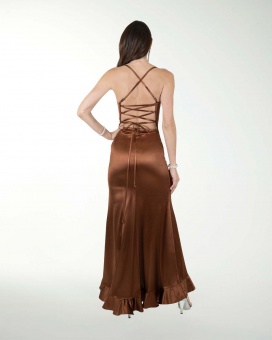 VESTIDO CL WARP CON ESCAROLA EN RUEDO