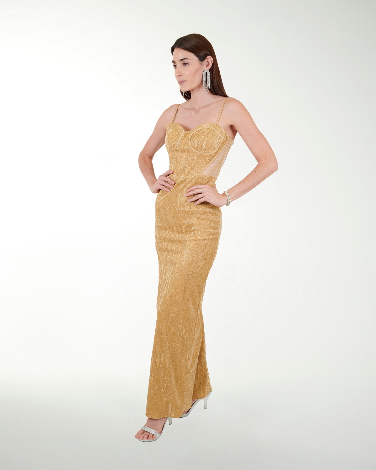 DA VESTIDO CL BRILLOS TIPO CORSET CON ABERTURA DA VESTIDO CL BRILLOS TIPO CORSET CON ABERTURA