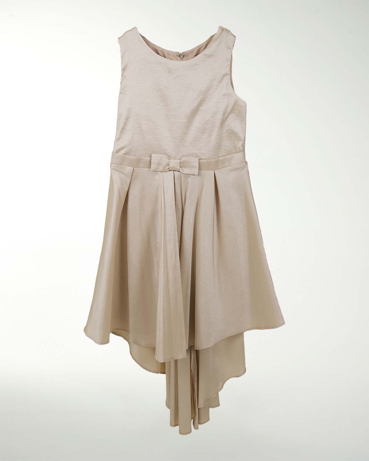 VESTIDO NI 12-014-16 TAFETA LISO CON TABLONES CORTE IRREGULA VESTIDO NI 12-014-16 TAFETA LISO CON TABLONES CORTE IRREGULA