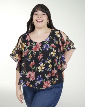 BLUSA TV CHIFON ESCOTE REDONDO