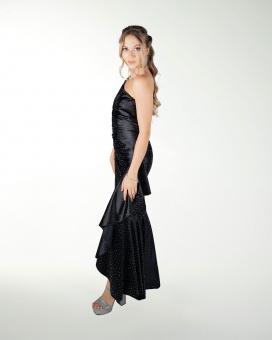 VESTIDO CL DE UN HOMBRO CON BRILLOS