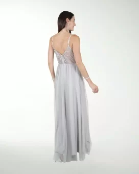VESTIDO CL COMBINADO CON BRILLO