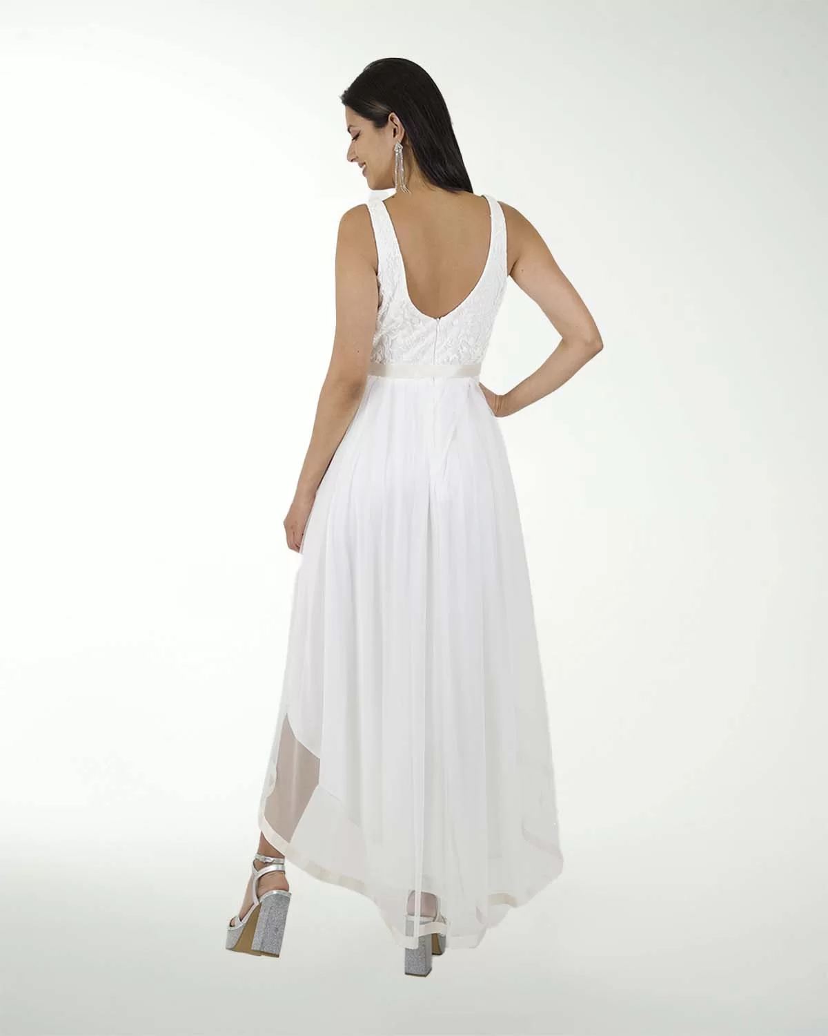 VESTIDO CL BLA IMPERIAL CON FANTASIA EN TALLE VESTIDO CL BLA IMPERIAL CON FANTASIA EN TALLE
