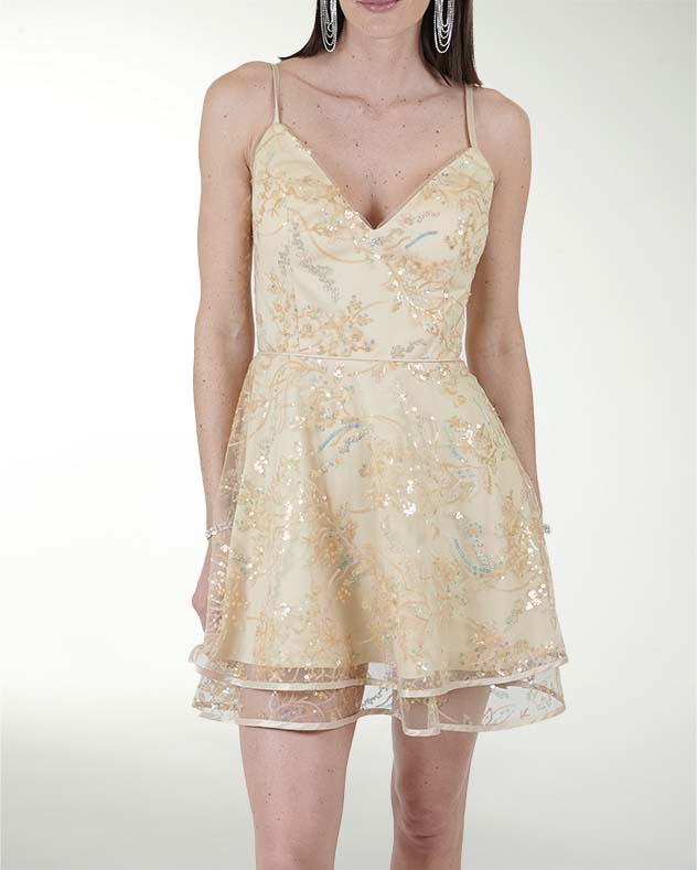 DA VESTIDO CC LENTEJUELA CON OLAN DA VESTIDO CC LENTEJUELA CON OLAN