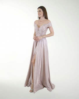 VESTIDO SY GRAN GALA ESTILO PRINCESA CON DESTELLOS DE BRILLO