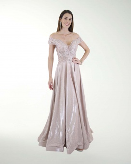 VESTIDO SY GRAN GALA ESTILO PRINCESA CON DESTELLOS DE BRILLO