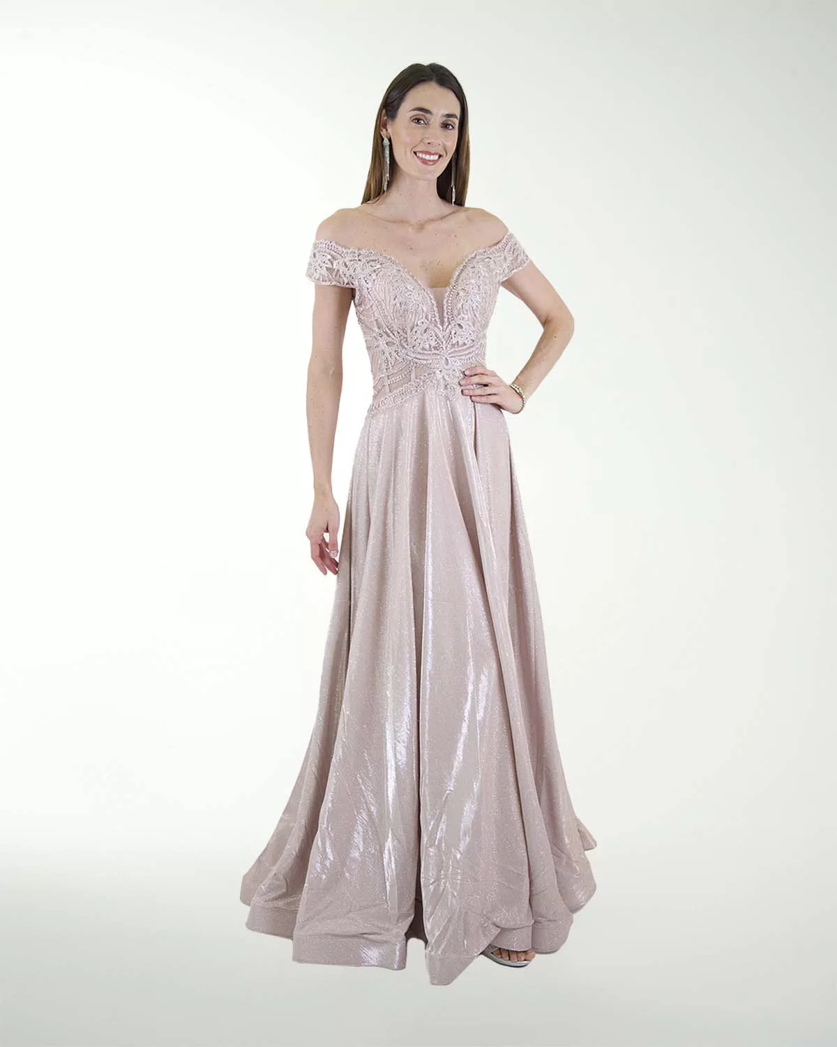 VESTIDO SY GRAN GALA ESTILO PRINCESA CON DESTELLOS DE BRILLO VESTIDO SY GRAN GALA ESTILO PRINCESA CON DESTELLOS DE BRILLO
