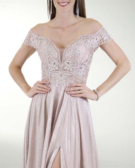 VESTIDO SY GRAN GALA ESTILO PRINCESA CON DESTELLOS DE BRILLO