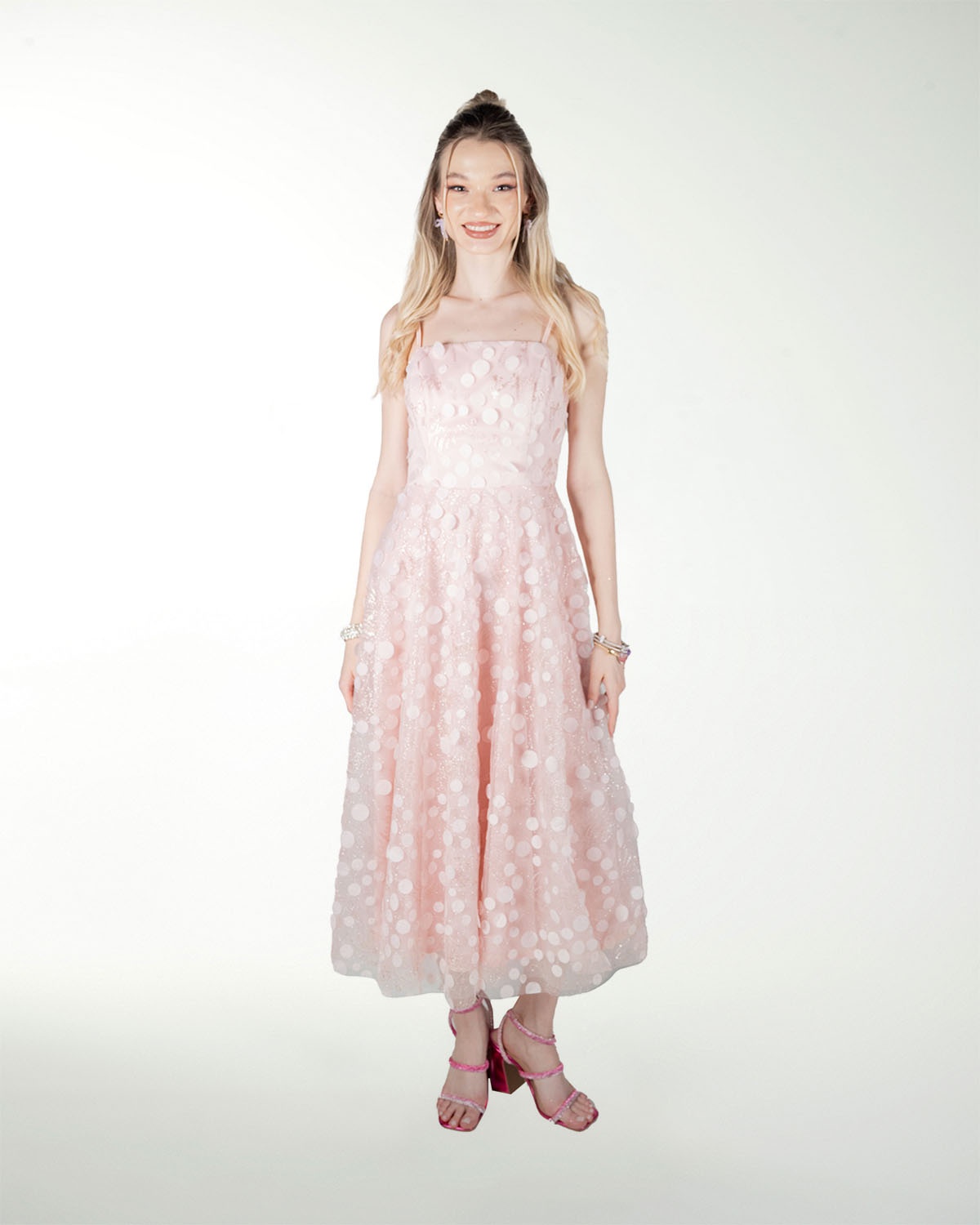 VESTIDO CC LARGO MIDI EN TELA 3D VESTIDO CC LARGO MIDI EN TELA 3D