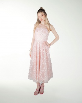 VESTIDO CC LARGO MIDI EN TELA 3D