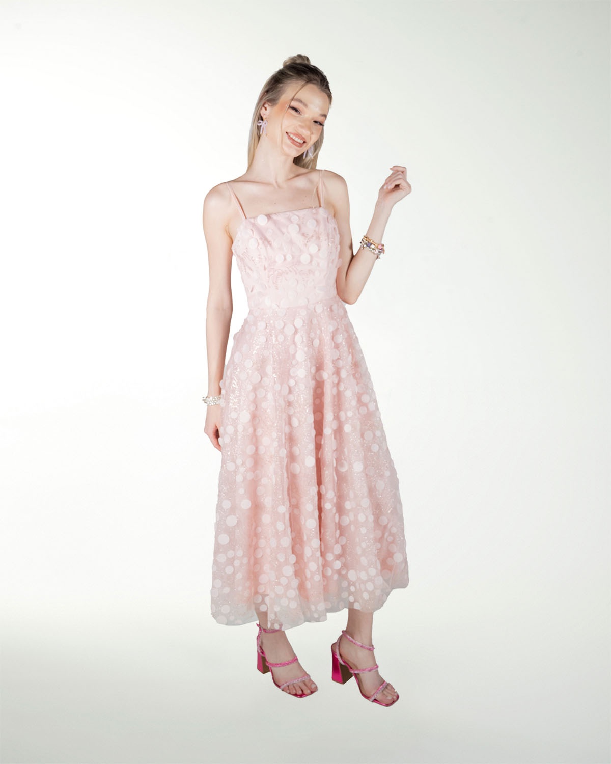 VESTIDO CC LARGO MIDI EN TELA 3D VESTIDO CC LARGO MIDI EN TELA 3D