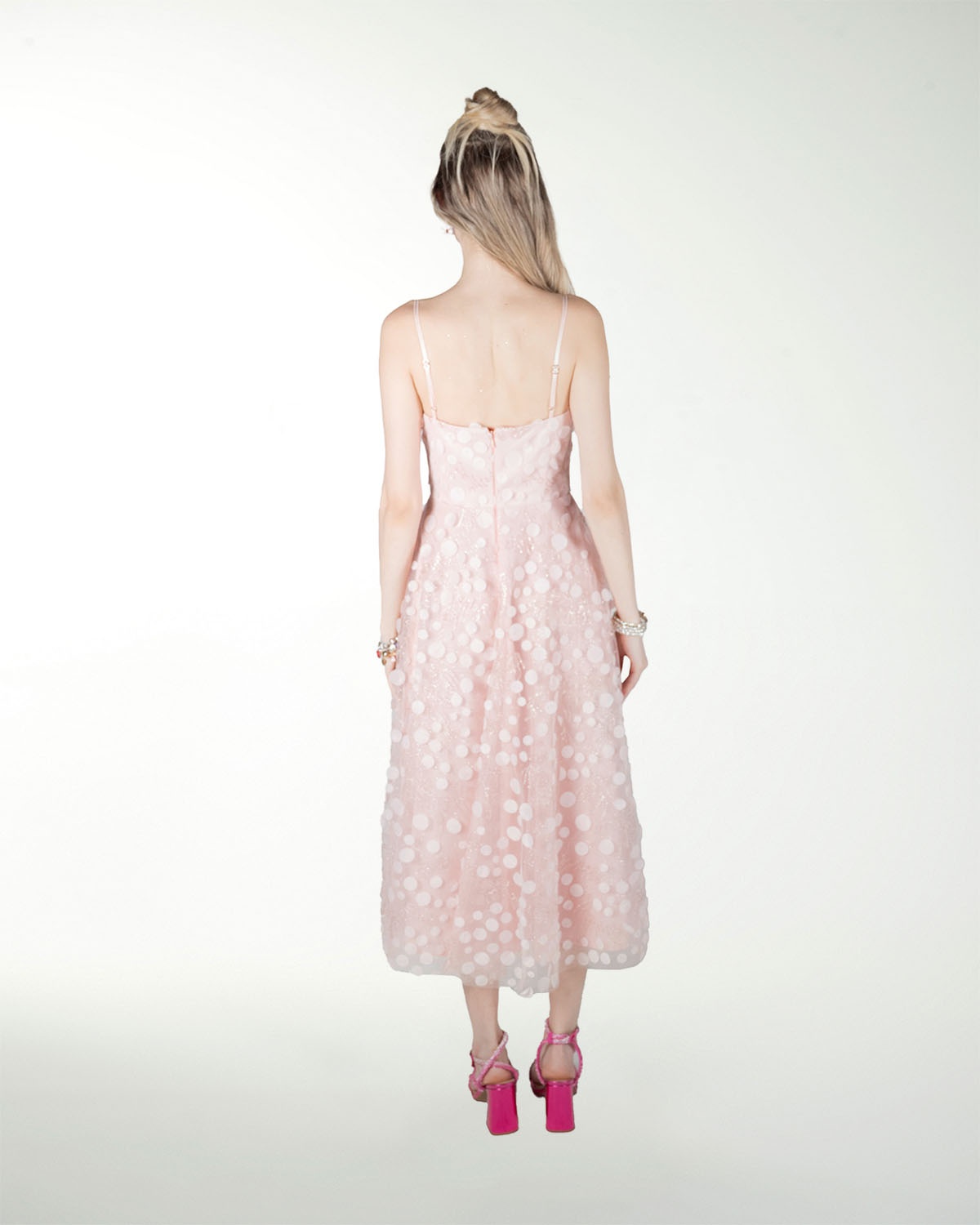VESTIDO CC LARGO MIDI EN TELA 3D VESTIDO CC LARGO MIDI EN TELA 3D