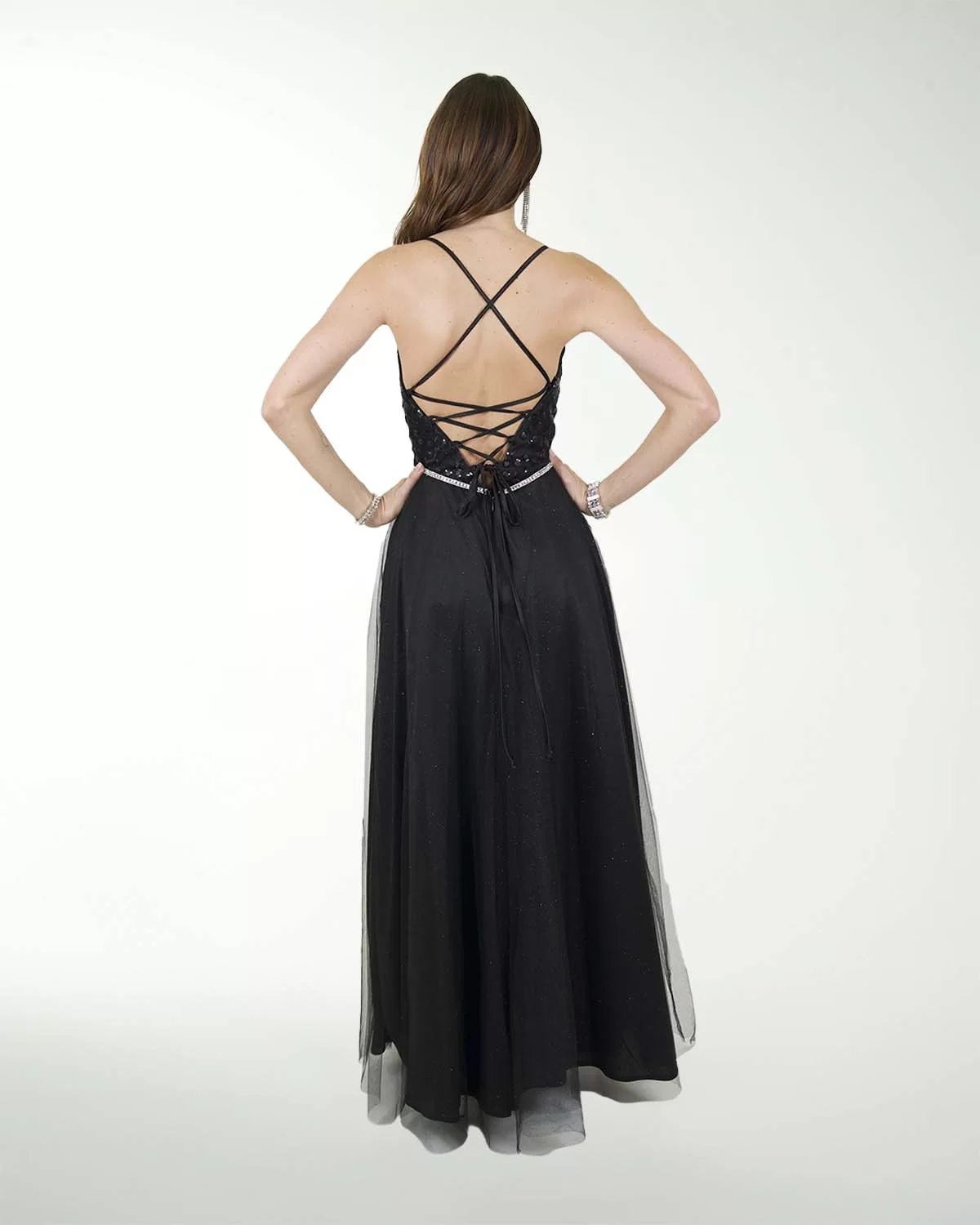 VESTIDO CL FANTASIA ESCOTE EN V CON BRILLOS VESTIDO CL FANTASIA ESCOTE EN V CON BRILLOS