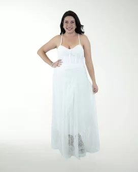 VESTIDO TE BLA TIPO CORSET CON BRILLOS