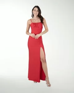 VESTIDO CL COLOMBIANA DRAPEADO CON ABERTURA
