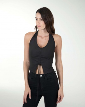 TOP ANT HALTER CON PLIEGUES