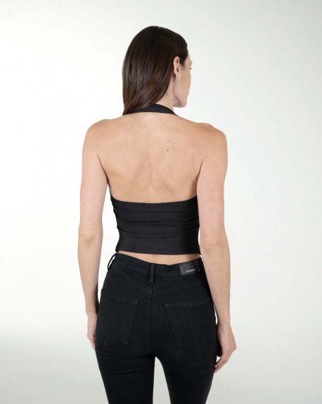 TOP ANT HALTER CON PLIEGUES