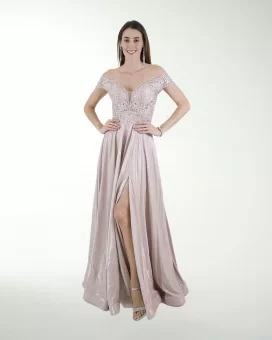 VESTIDO SY GRAN GALA ESTILO PRINCESA CON DESTELLOS DE BRILLO