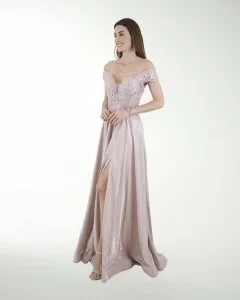 VESTIDO SY GRAN GALA ESTILO PRINCESA CON DESTELLOS DE BRILLO