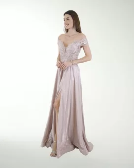 VESTIDO SY GRAN GALA ESTILO PRINCESA CON DESTELLOS DE BRILLO