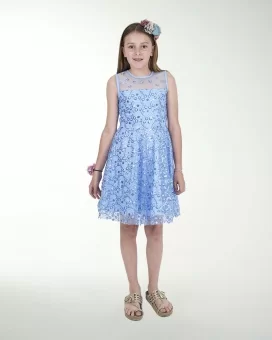 VESTIDO NI 12 14 16 TUL BORDADO CIRCULAR