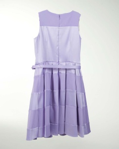 VESTIDO NI 12 14 16 SATIN LISO FALDA CON TABLONES