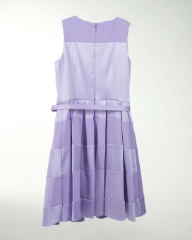 VESTIDO NI 12 14 16 SATIN LISO FALDA CON TABLONES
