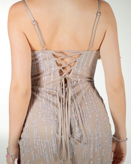 VESTIDO CL ENTALLADO CON ABERTURA