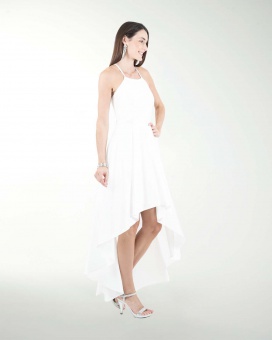 VESTIDO CL BLA HALTER LARGO A DESNIVEL