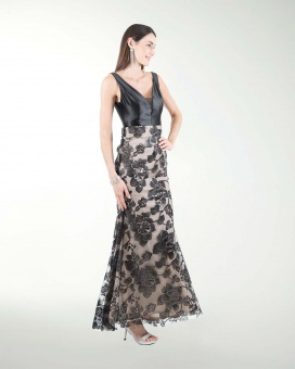 VESTIDO CL COMBINADO CON LENTEJUELA