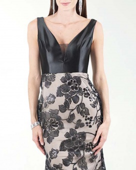 VESTIDO CL COMBINADO CON LENTEJUELA