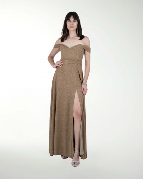 VESTIDO CL FALDA LINEA A CON ABERTURA