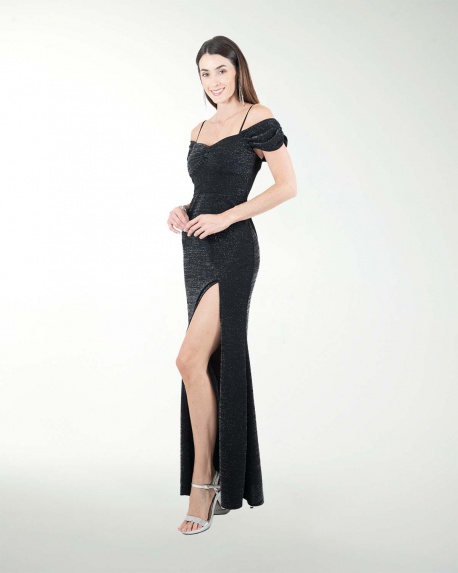 VESTIDO CL ENTALLDO DE HOMBRO DESCUBIERTO