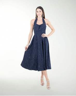 VESTIDO CASUAL 50´s MIAMI ESTAMPADO EN LUNARES