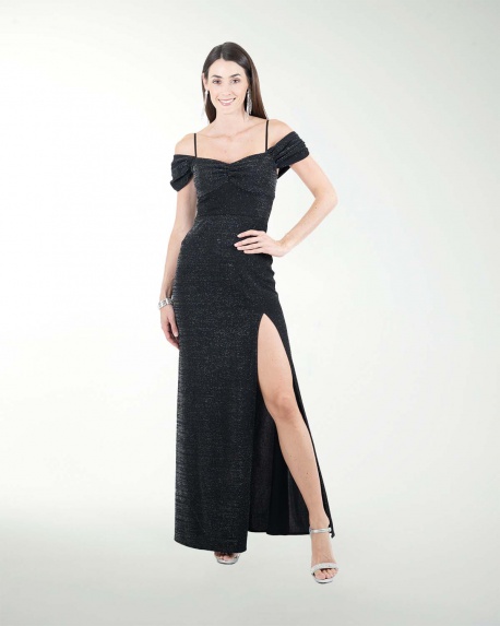 VESTIDO CL ENTALLDO DE HOMBRO DESCUBIERTO