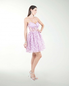 VESTIDO CC CORSET CON TRANSPARENCIA