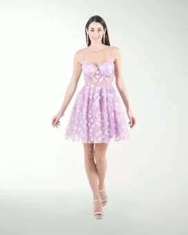 VESTIDO CC CORSET CON TRANSPARENCIA
