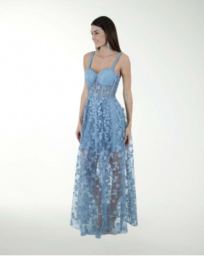 VESTIDO CL 3D CORSET TRANSPARENTE