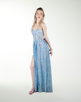 VESTIDO CL CORSET CON ABERTURA