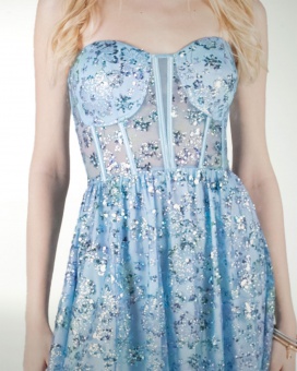 VESTIDO CL CORSET CON ABERTURA