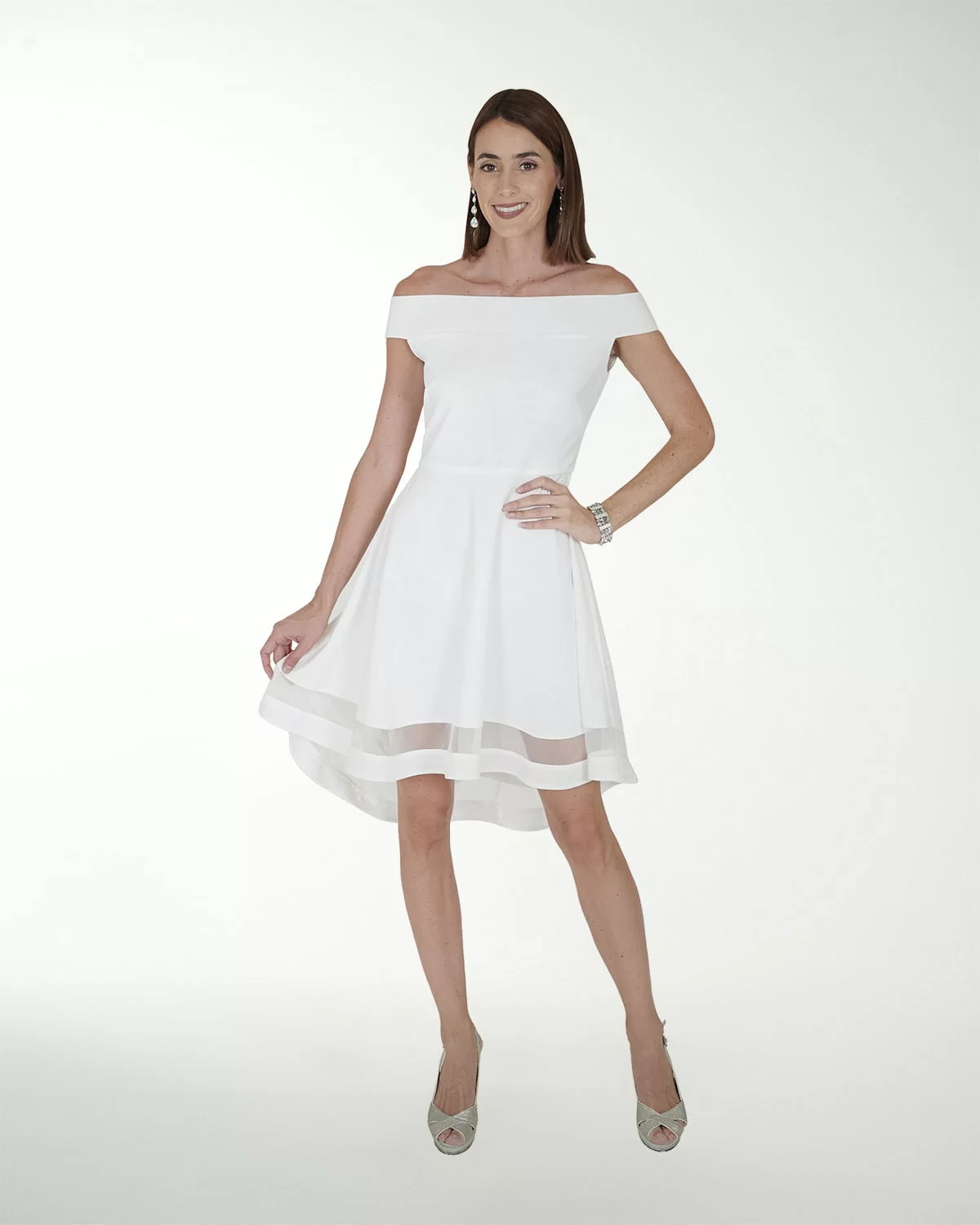 VESTIDO CC BLA CREPE HOMBRO DESCUBIERTO VESTIDO CC BLA CREPE HOMBRO DESCUBIERTO