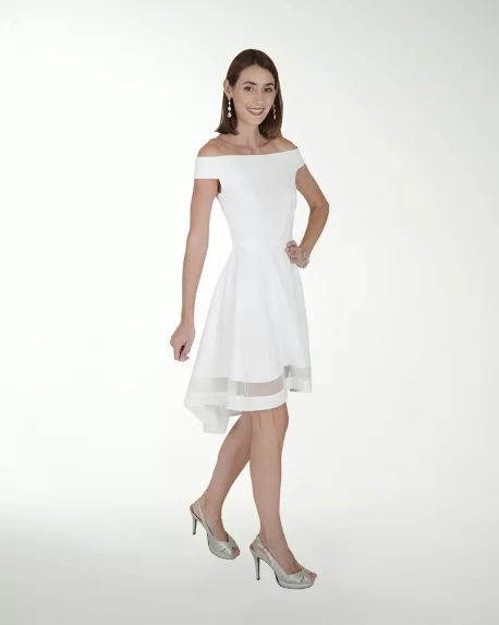 VESTIDO CC BLA CREPE HOMBRO DESCUBIERTO