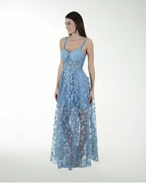 VESTIDO CL 3D CORSET TRANSPARENTE