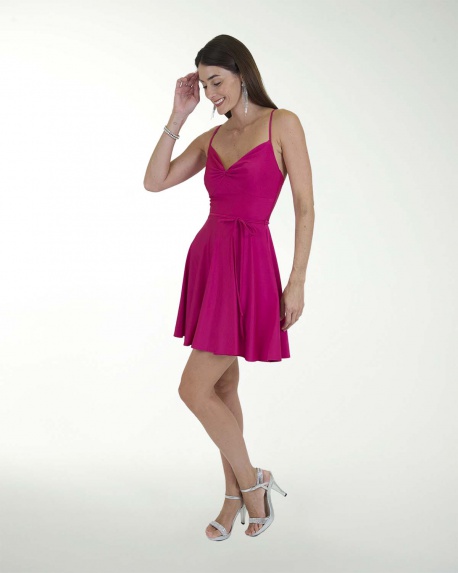 VESTIDO ANT COLOMBIANA LISO CON JARETAS