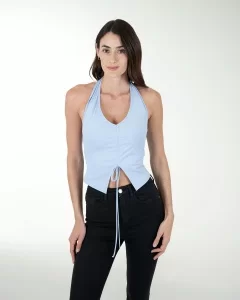 TOP ANT HALTER CON PLIEGUES