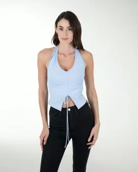 TOP ANT HALTER CON PLIEGUES