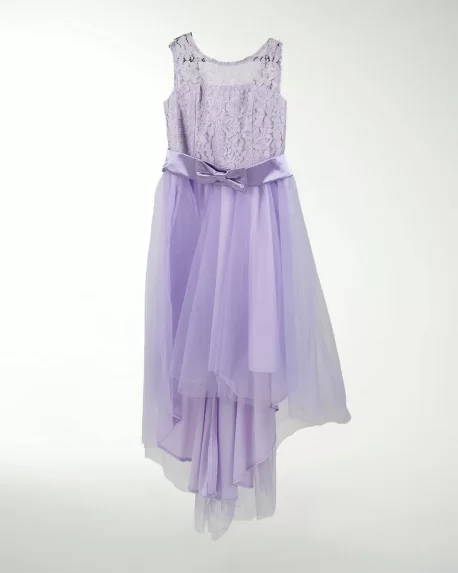 VESTIDO NI 12 14 16 ENCAJE LARGO IRREGULAR